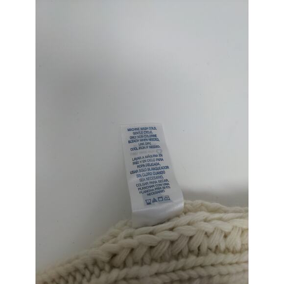 K Accessories Cable Knit Beanie Hat Cream 100% Recycle Material - Picture 9 of 11